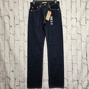 Levis 513 Slim Straight Jeans Dark Indigo Denim Women 28x32 New With Tags Casual